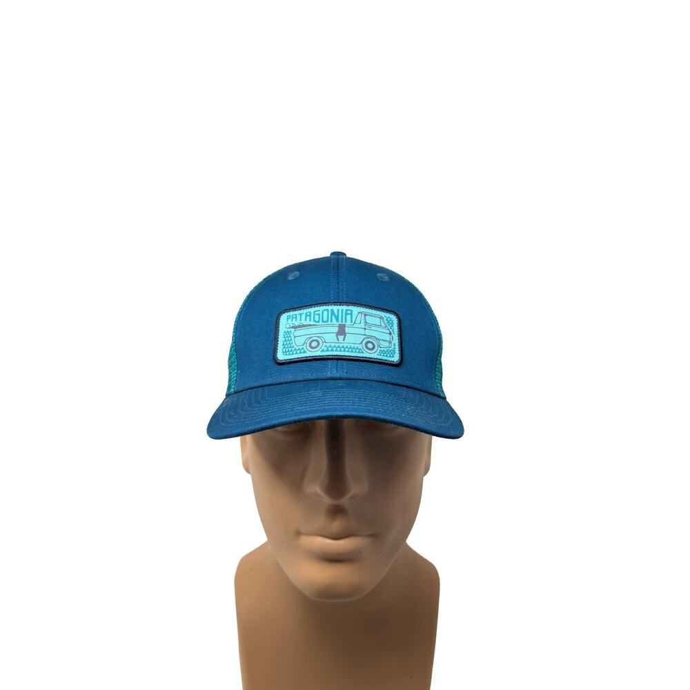 Patagonia RARE Pickup Lines Trucker Hat Hat Blue Beach Cap Surf Beach Mesh